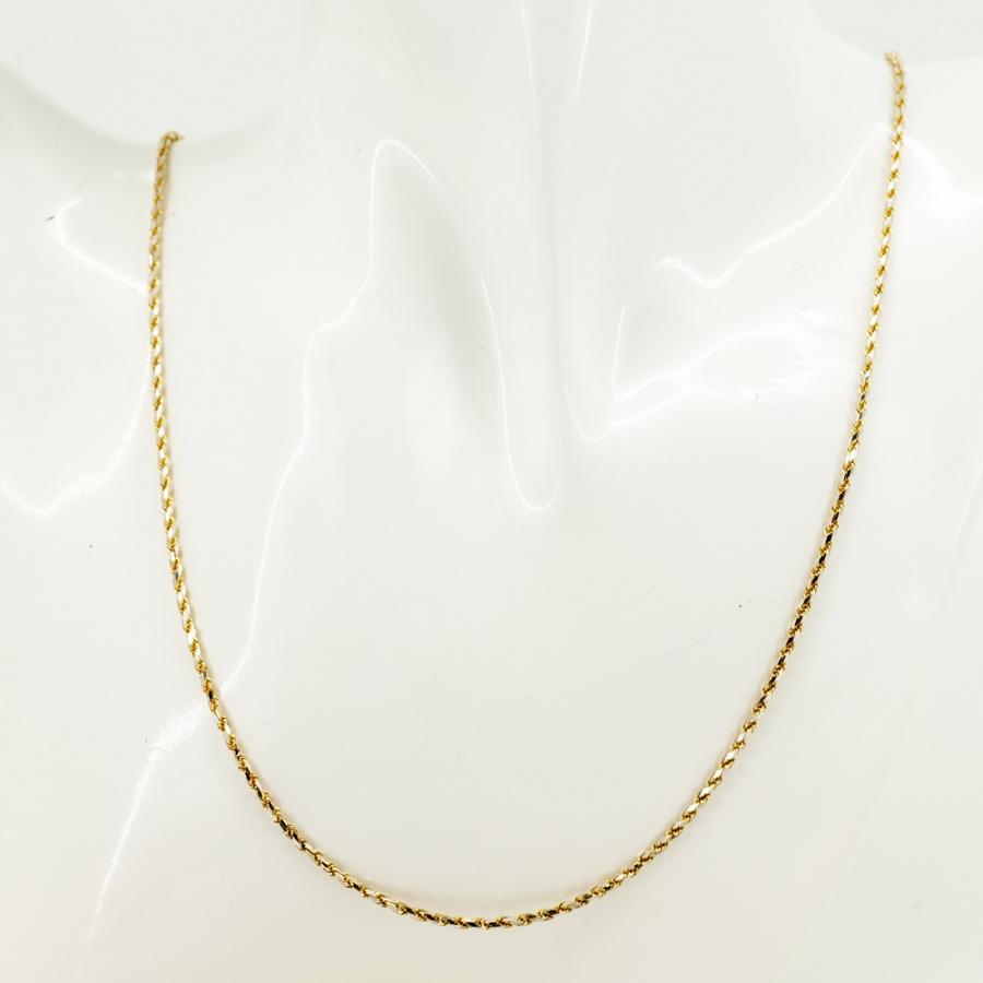 美品】K18 ネックレス デザインロープ チェーン 60cm 1.7mm幅 9.5g 