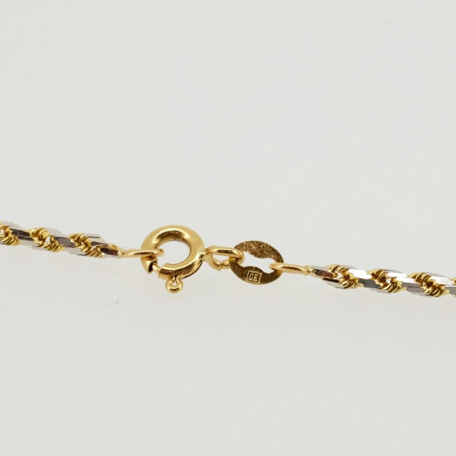 美品】K18 ネックレス デザインロープ チェーン 60cm 1.7mm幅 9.5g 