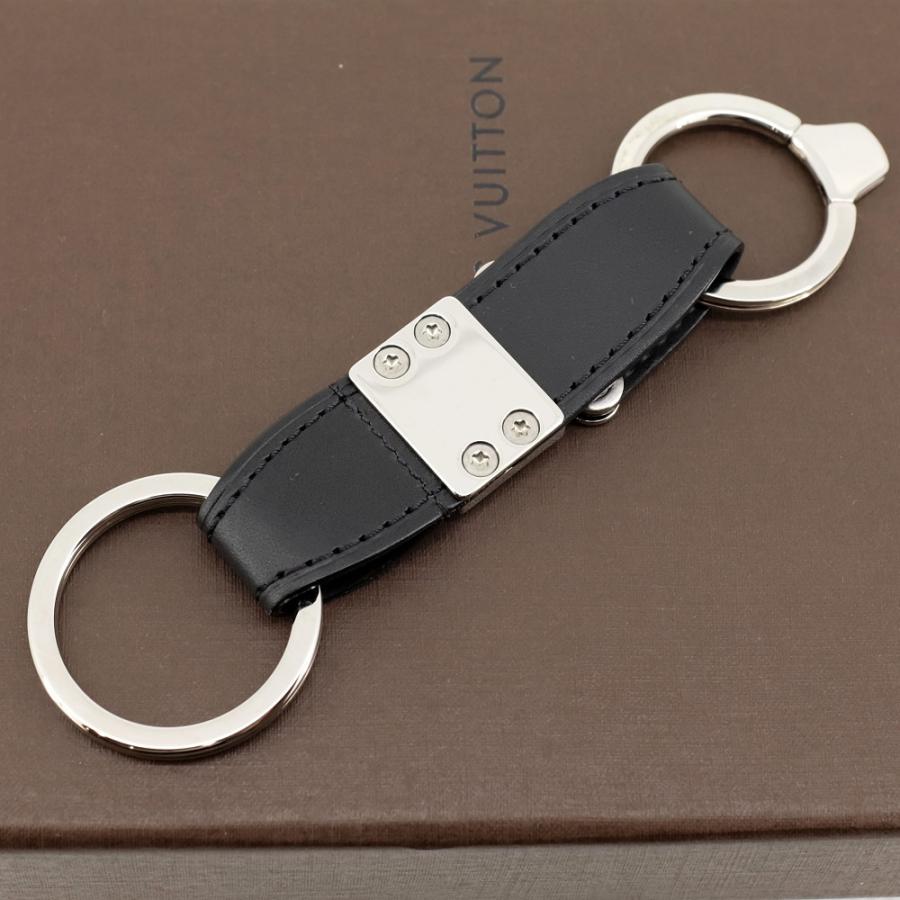 Louis Vuitton ブラックレザー キーホルダー（メンズ キーホルダー 