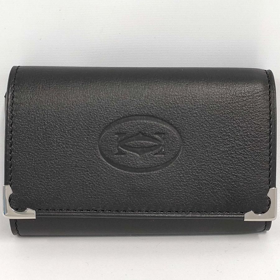 Cartier マスト ドゥ カルティエ レザー 6連 キーケース 黒
