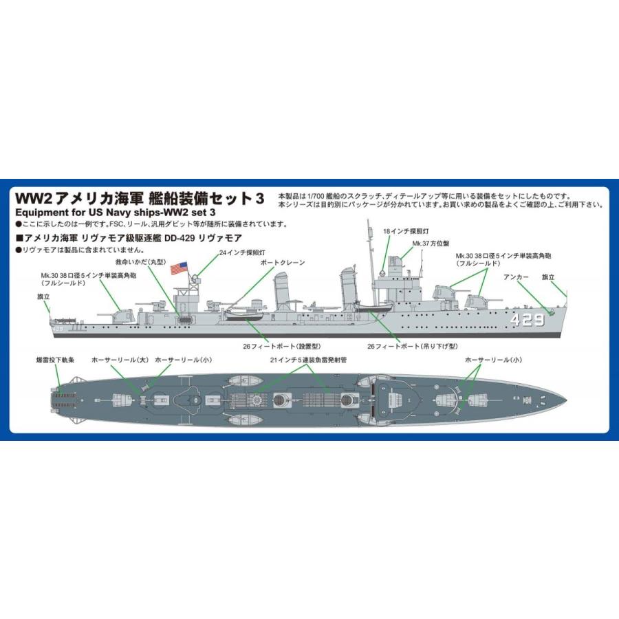 ピットロード（PIT-ROAD） E06 1/700 WW2 アメリカ海軍 艦船装備セット