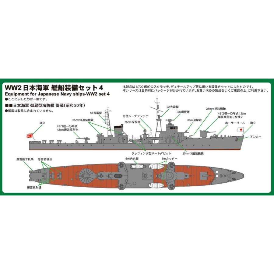 ピットロード（PIT-ROAD） E07 1/700 WW2 日本海軍 艦船装備セット 4