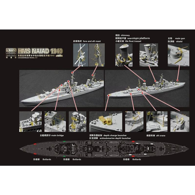 フライホークモデル FH1112SP フライホーク 1/700 英海軍軽巡 ナイアド  