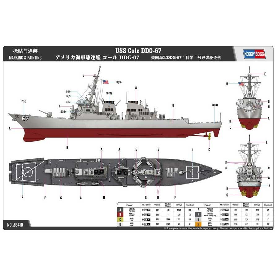 ホビーボス 1/700 アメリカ海軍 駆逐艦 コール DDG-67｜northport｜02