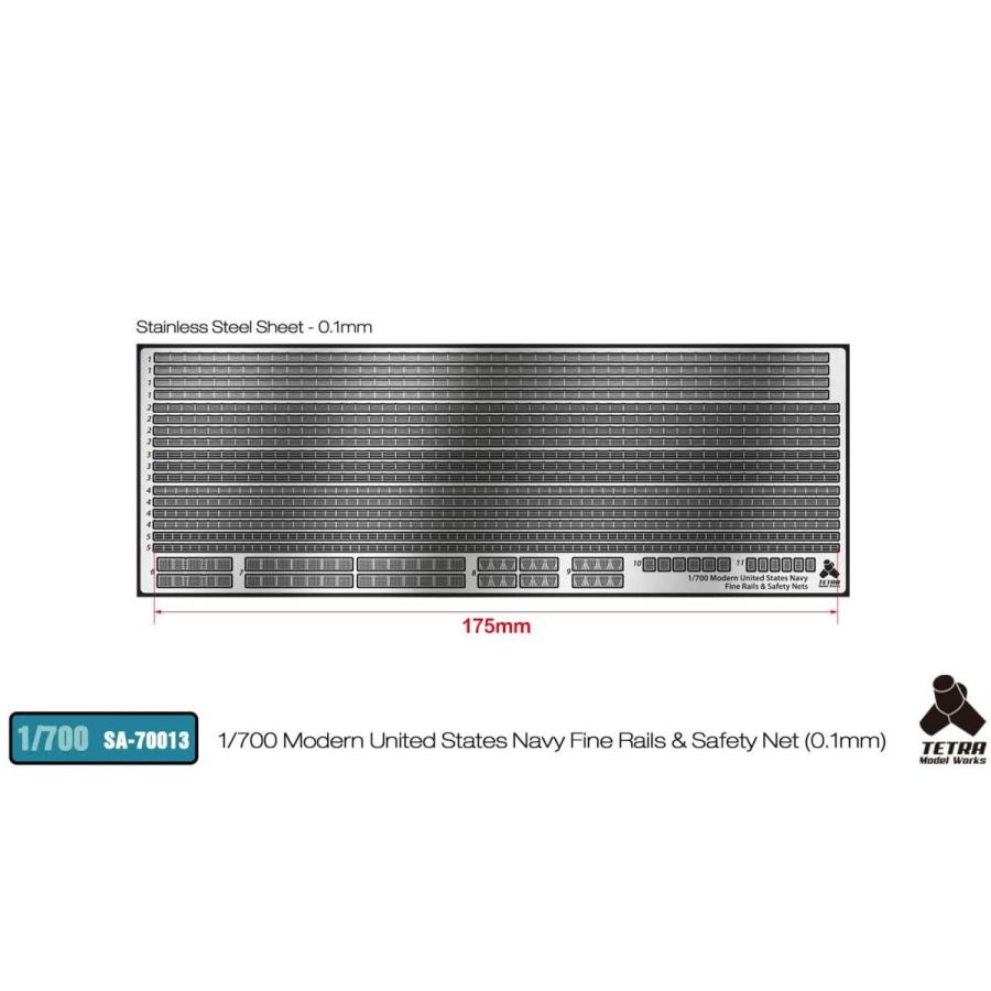 SA7013 1/700 現用 アメリカ海軍艦 手すり、セーフティーネット t0.1mm｜northport｜02