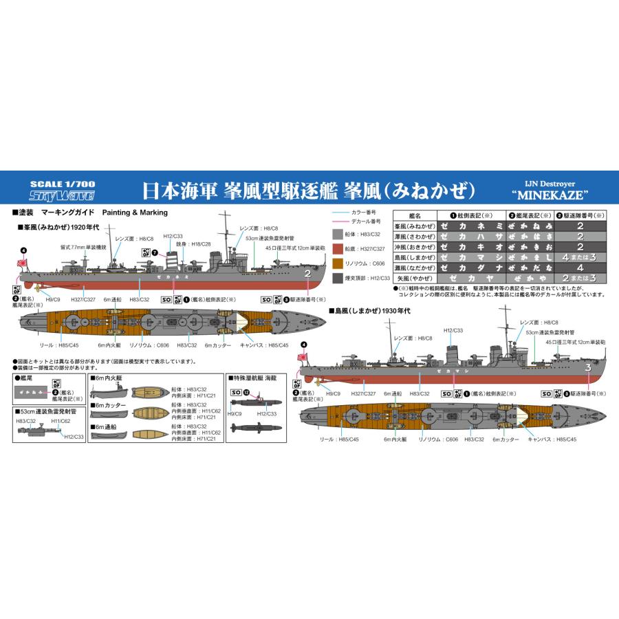 ピットロード（PIT-ROAD） W179 1/700 日本海軍 峯風型駆逐艦 峯風