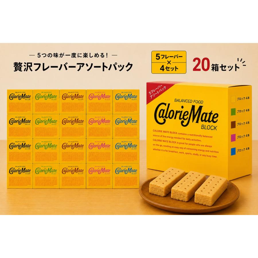 カロリーメイト ブロック アソートパック 4本入×20箱（五箱） 大塚製薬 カロリーメイト ブロック アソートパック 5種 各4箱 20箱