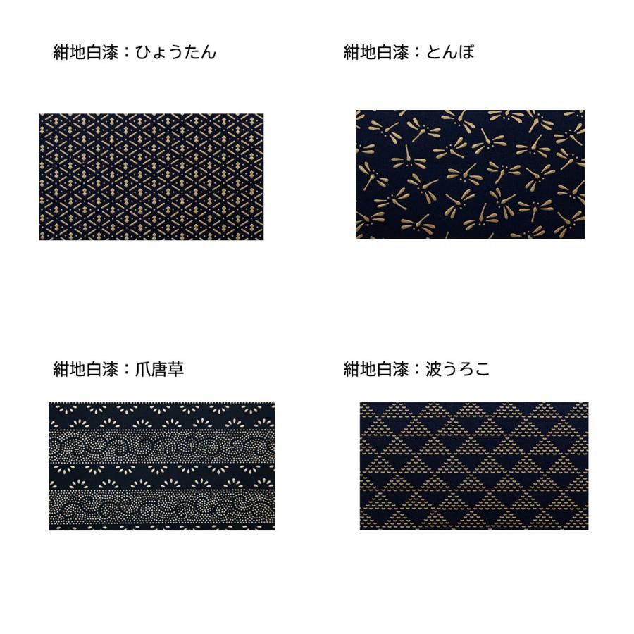 印傳屋 印伝 札入れ 束入 12色柄 小銭入 ラウンドファスナー ネイビー 紺地 黒漆 白漆 鹿革 日本製 伝統工芸品 プレゼント No.2111の画像