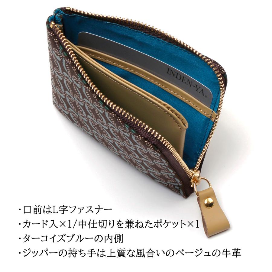 印傳屋（INDEN-YA） 印伝 小銭入 カードケース ファスナー RINGLET