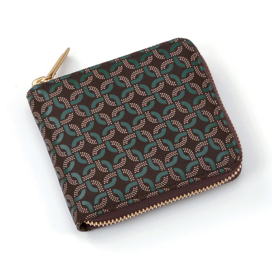 印傳屋 印伝 札入 二つ折り ボックス型小銭入れ RINGLET リングレット 伝統工芸品 甲州印伝 鹿革 漆 オリジナル ブランド 日本製 No.8105の画像