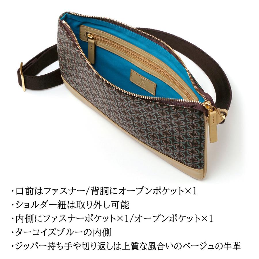 印傳屋 印伝 ショルダー バッグ ポーチ RINGLET リングレット 伝統工芸品 甲州印伝 鹿革 漆 オリジナル ブランド 日本製 No.8109の画像