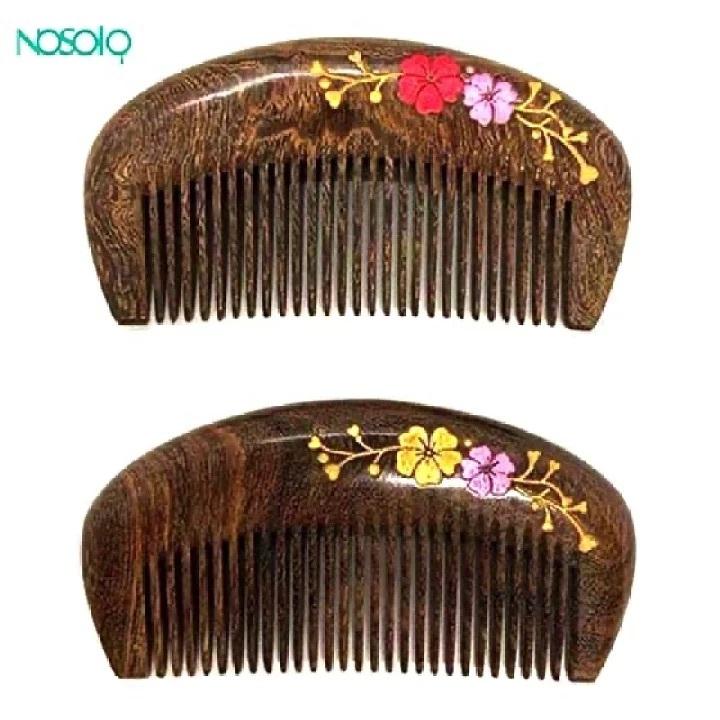 天然金糸檀木櫛 ヘアブラシ 頭皮ブラシ くし 櫛 木製 クリスマスプレゼント 彫り櫛