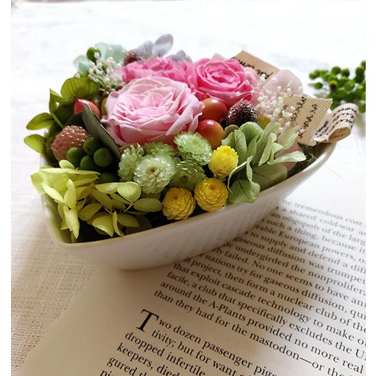 プリザーブドフラワー 虹色アレンジ RainbowGarden 【クリア