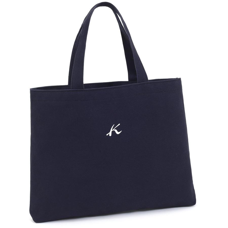 Kitamura トートバッグブラック×ブルーポーチ付A4収納可能kロゴ
