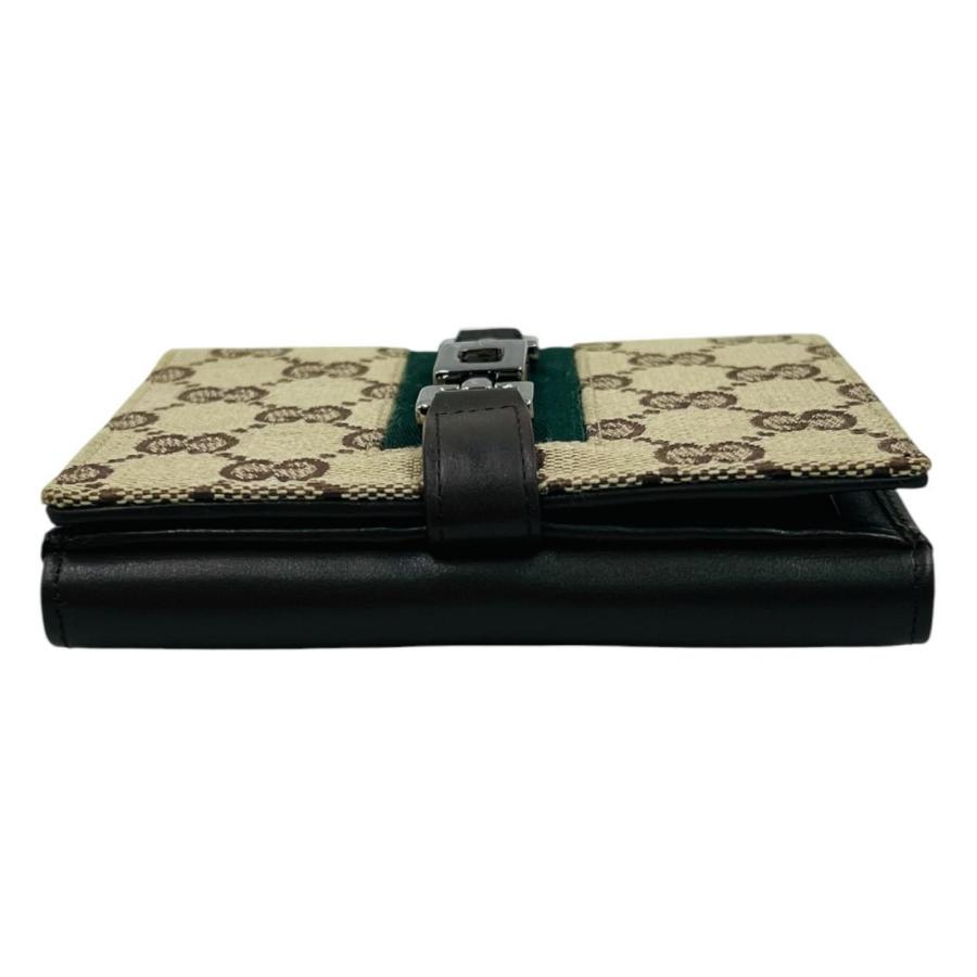 GUCCIグッチ 長財布 二つ折りシマ シェリーライン GG レザー ブラック GUCCI（グッチ） 財布 ジャッキー GG シェリーライン 二つ折り
