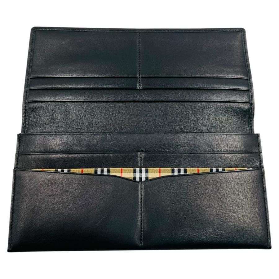 未使用品 BURBERRY バーバリー 長財布 ノバチェック ブラック BURBERRY（バーバリー） 長財布 レザー ブラック 黒 ノバチェック