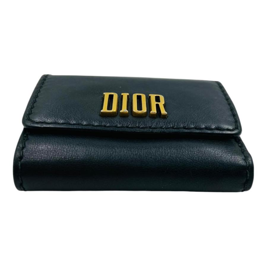 美品！　クリスチャンディオール　三つ折り　財布　ウォレット　グレージュ　レザー Christian Dior（クリスチャン・ディオール） ディオール 財布 三
