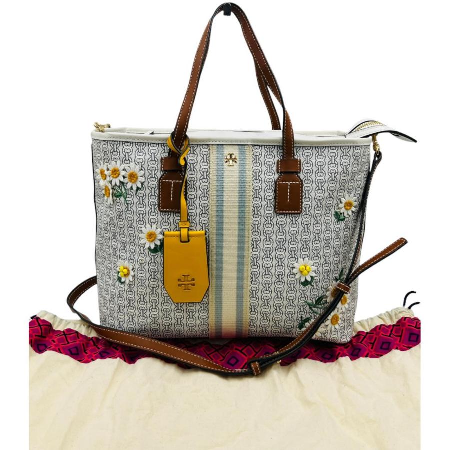 トリーバーチ マーガレット花柄刺繍トートバッグ TORY BURCH（トリーバーチ） マーガレット花柄刺繍トートバッグ