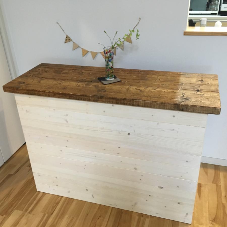 カフェ風ウンターテーブル カントリー オシャレバーカウンターにも