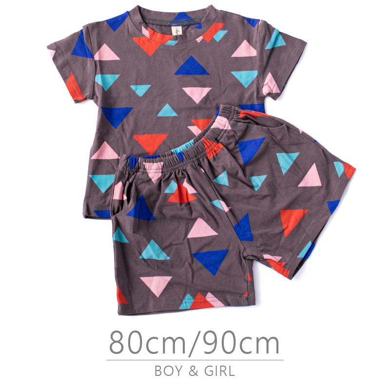 子供服 90cm 80cm トップス 短パン セットアップ Tシャツ キッズ  男の子 女の子 ユニセックス 両方 半袖 かわいい 可愛い おしゃれ 保育園着 1歳 2歳 3歳 | 