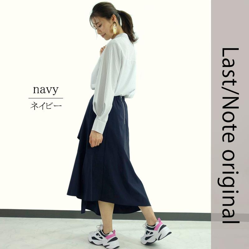スカート ロング レディース ミモレ丈 ラップ フレアー イレギュラーヘム アシメ ウエストゴム しわになりにくい skirt |  | 04