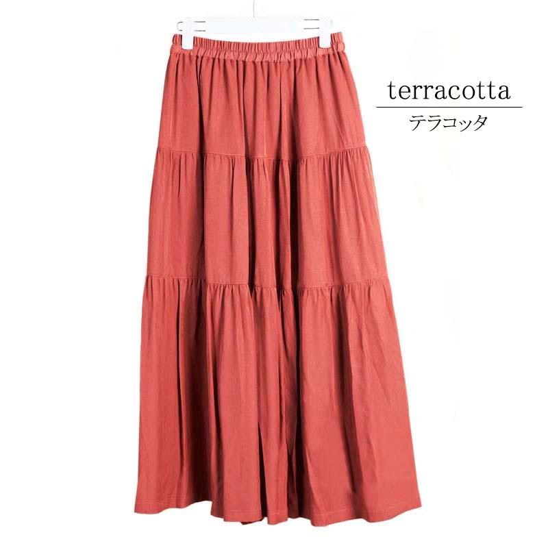 ティアードスカート レディース ロング 切り替え ウエストゴム マキシ丈 ギャザー とろみ 裏地付き skirt |  | 11