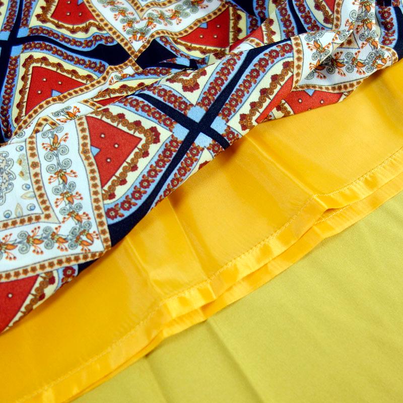 ハンカチーフヘムスカート レディース ロング プリント ミモレ丈 アシメ イレヘム ウエストゴム しわになりにくい skirt |  | 13