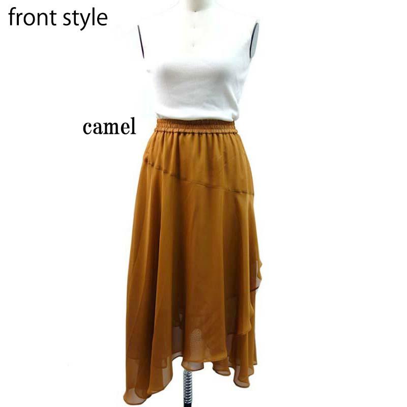 ラップスカート レディース ロング イレギュラーヘム プリント 透け感 エレガンス 高見え シンプル skirt |  | 12