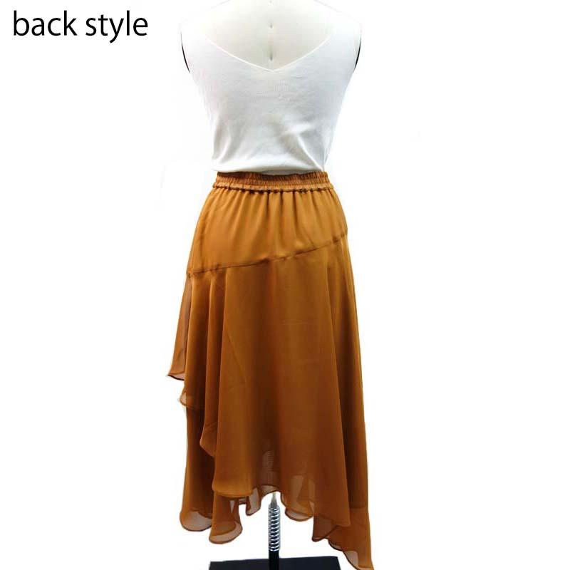 ラップスカート レディース ロング イレギュラーヘム プリント 透け感 エレガンス 高見え シンプル skirt |  | 13