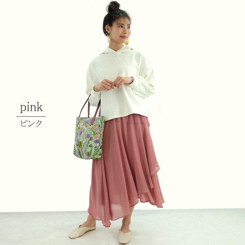 ラップスカート レディース ロング イレギュラーヘム プリント 透け感 エレガンス 高見え シンプル skirt |  | 04