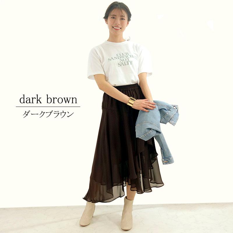 ラップスカート レディース ロング イレギュラーヘム プリント 透け感 エレガンス 高見え シンプル skirt |  | 09