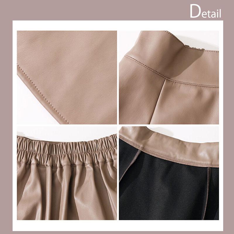 フェイクレザー スカート レディース ロング ミモレ丈 エコレザー 合成皮革 フレアー ウエストゴム ストレスフリー skirt |  | 14