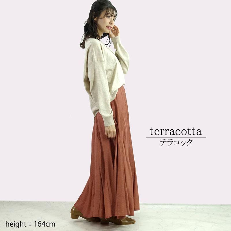 フレアー スカート レディース ロング マキシ丈 ウエストゴム テンセル オールシーズン 高見え skirt |  | 05