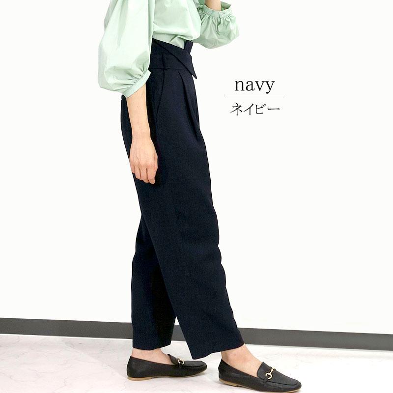 ハイウエスト テーパードパンツ レディース きれいめ オフィスカジュアル 裏地 スタイルアップ 折り返し |  | 11