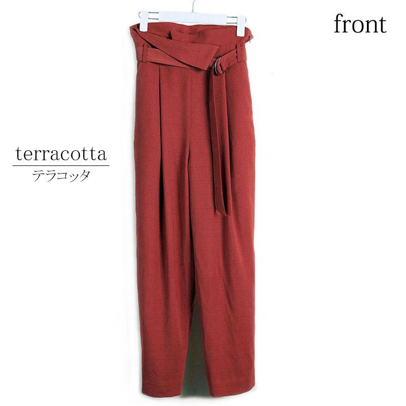 ハイウエスト テーパードパンツ レディース きれいめ オフィスカジュアル 裏地 スタイルアップ 折り返し |  | 16