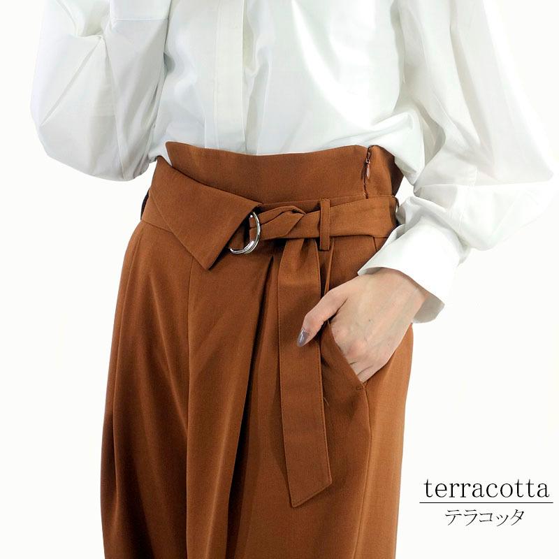 ハイウエスト テーパードパンツ レディース きれいめ オフィスカジュアル 裏地 スタイルアップ 折り返し |  | 02