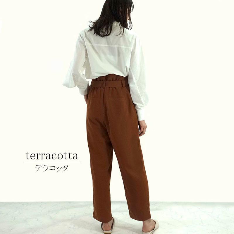 ハイウエスト テーパードパンツ レディース きれいめ オフィスカジュアル 裏地 スタイルアップ 折り返し |  | 05