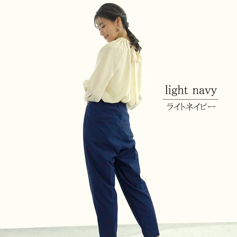 ハイウエスト クロップドパンツ レディース テーパード ウエストゴム アンクル丈 高見え 通勤 通学 |  | 06