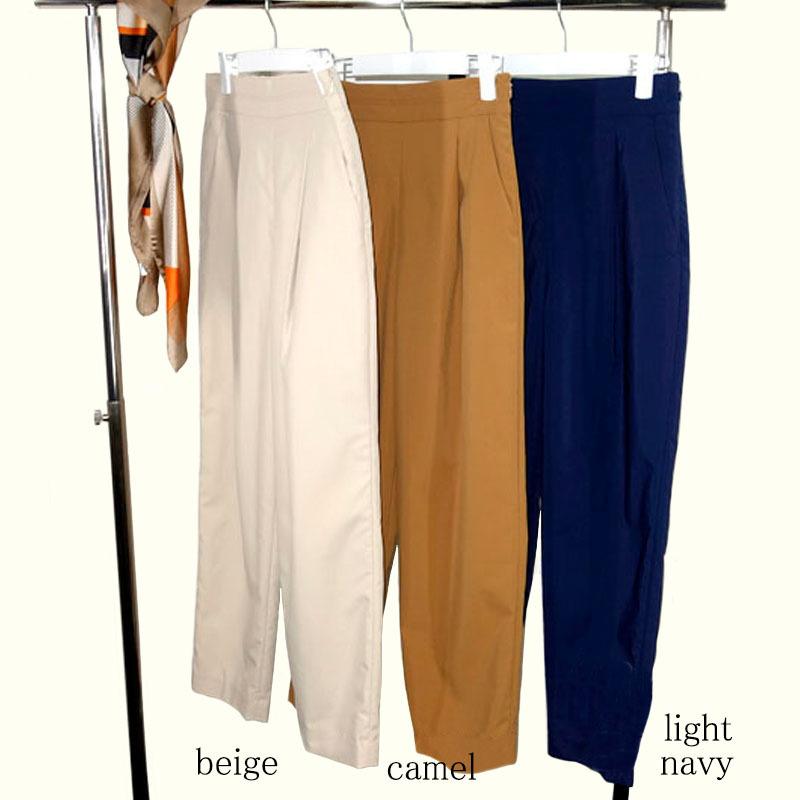 ハイウエスト クロップドパンツ レディース テーパード ウエストゴム アンクル丈 高見え 通勤 通学 |  | 09