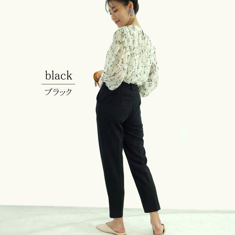 センタープレスパンツ レディース アンクル丈 クロップドパンツ テーパード 細見え ストレッチ素材 通勤 きれいめ |  | 04