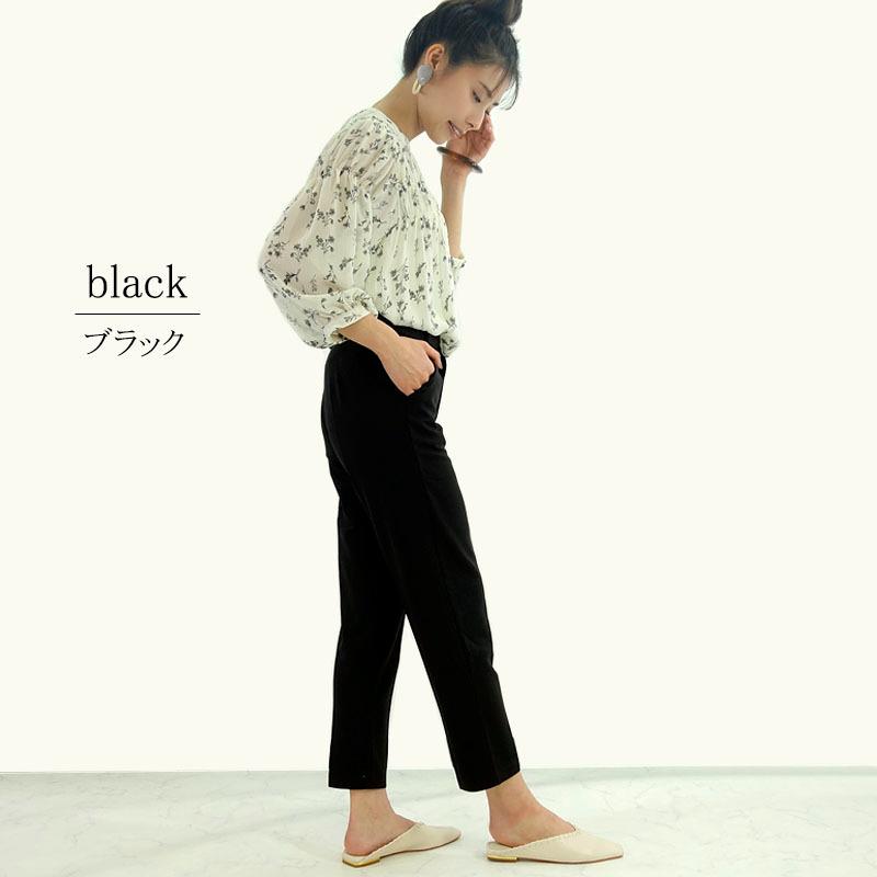 センタープレスパンツ レディース アンクル丈 クロップドパンツ テーパード 細見え ストレッチ素材 通勤 きれいめ |  | 05
