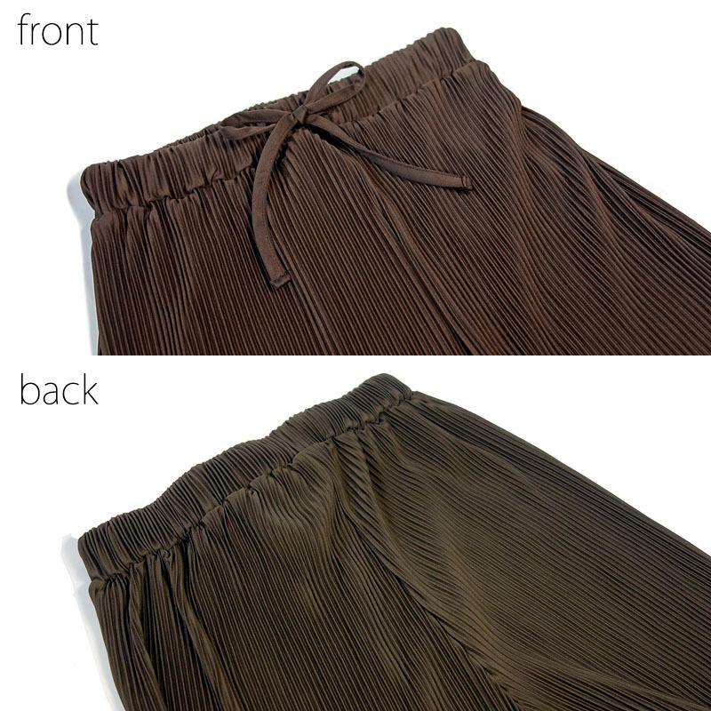 ストレート プリーツパンツ レディース ゴム きれいめ ワイドめ クリスタルプリーツ シワになりにくい |  | 11