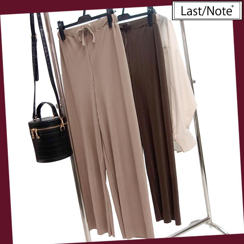ストレート プリーツパンツ レディース ゴム きれいめ ワイドめ クリスタルプリーツ シワになりにくい |  | 14
