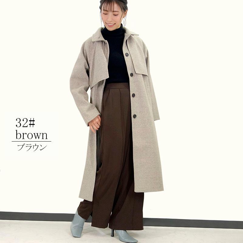 センタープレス パンツ レディース スリット ワイド サイドベンツ きれいめ ウエストゴム 上質 しわになりにくい |  | 02