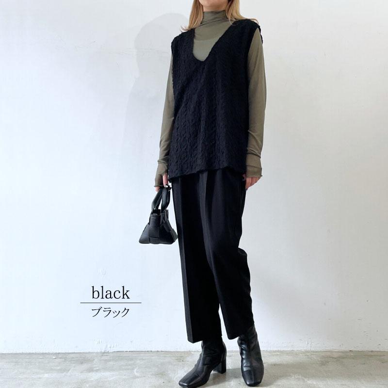 フルレングスパンツ レディース アンクルパンツ きれいめ テーパード 2タック ストレッチ 股下64cm |  | 11