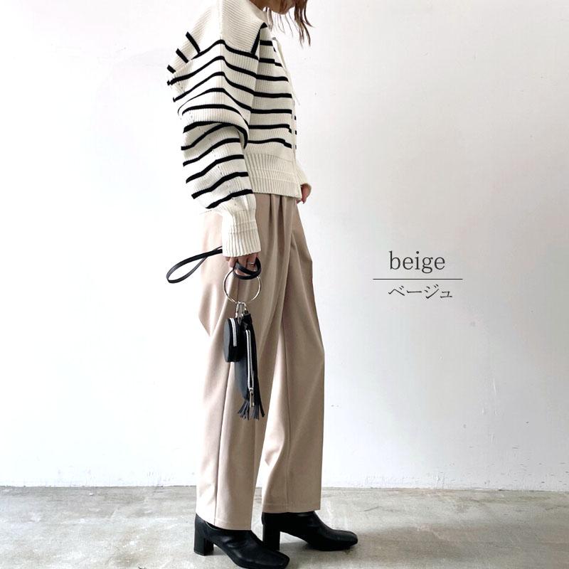 フルレングスパンツ レディース アンクルパンツ きれいめ テーパード 2タック ストレッチ 股下64cm |  | 02