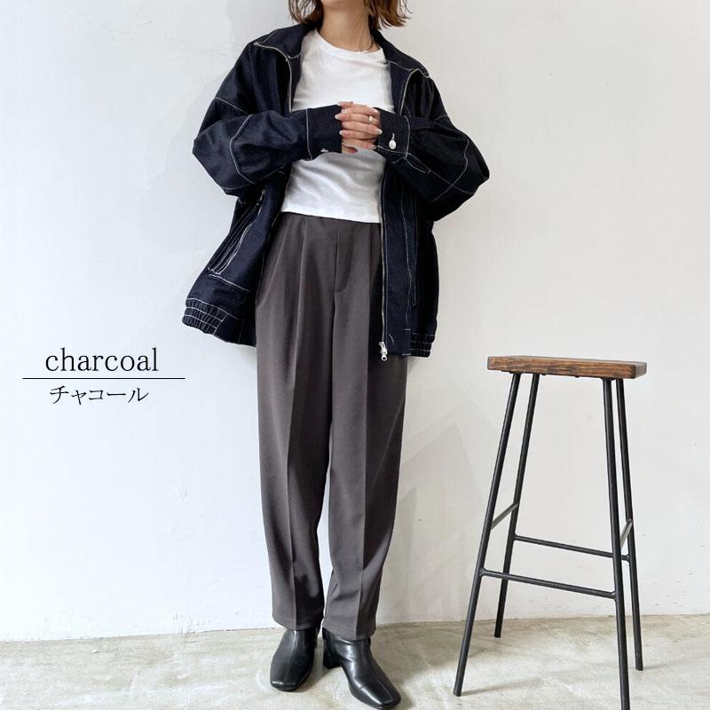 フルレングスパンツ レディース アンクルパンツ きれいめ テーパード 2タック ストレッチ 股下64cm |  | 08