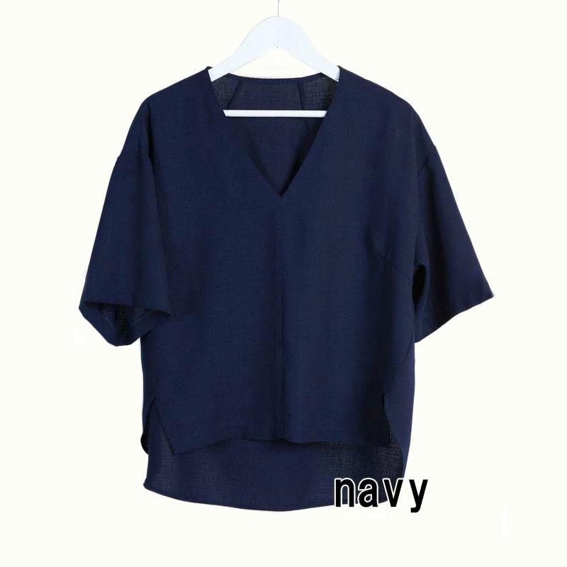 Vネック ブラウス トップス レディース 半袖 Vスキッパー プチプラ 抜け感 高見え カジュアル 清涼感 |  | 12