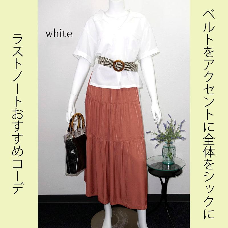 スキッパー 開襟ブラウス レディース 半袖 開襟シャツ 大きめ プチプラ リネンライク 涼感 |  | 05