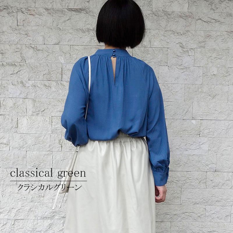 スタンドカラー ブラウス トップス レディース 長袖 ハイネック ボリューム袖 オフィス 高見え |  | 11